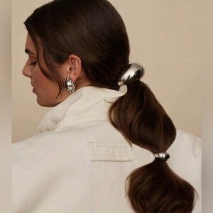 ✨Half Round Black Elastic Hair Bands Ponytail Curved Buckle Sleek